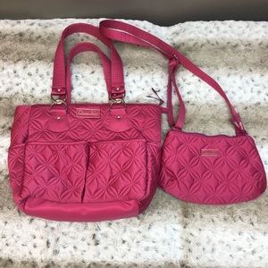 Magenta Quilted 2-Piece Donna Sharp Bag Set